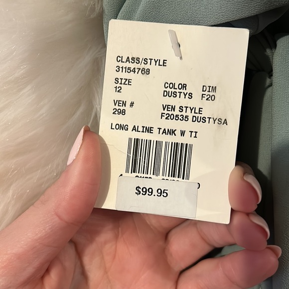 Davids Bridal Sage Bridesmaid Dress - Picture 5 of 5